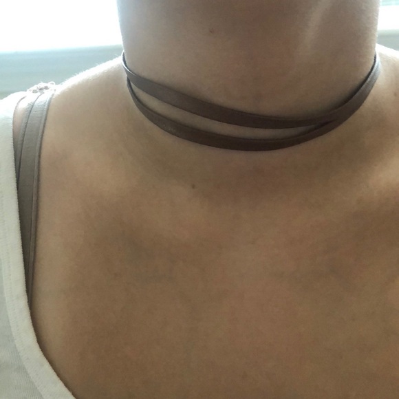 WHBM Silver and Tan Choker - Picture 2 of 7